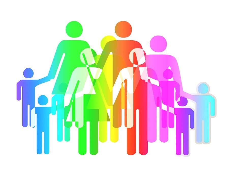 colorful stick figure people